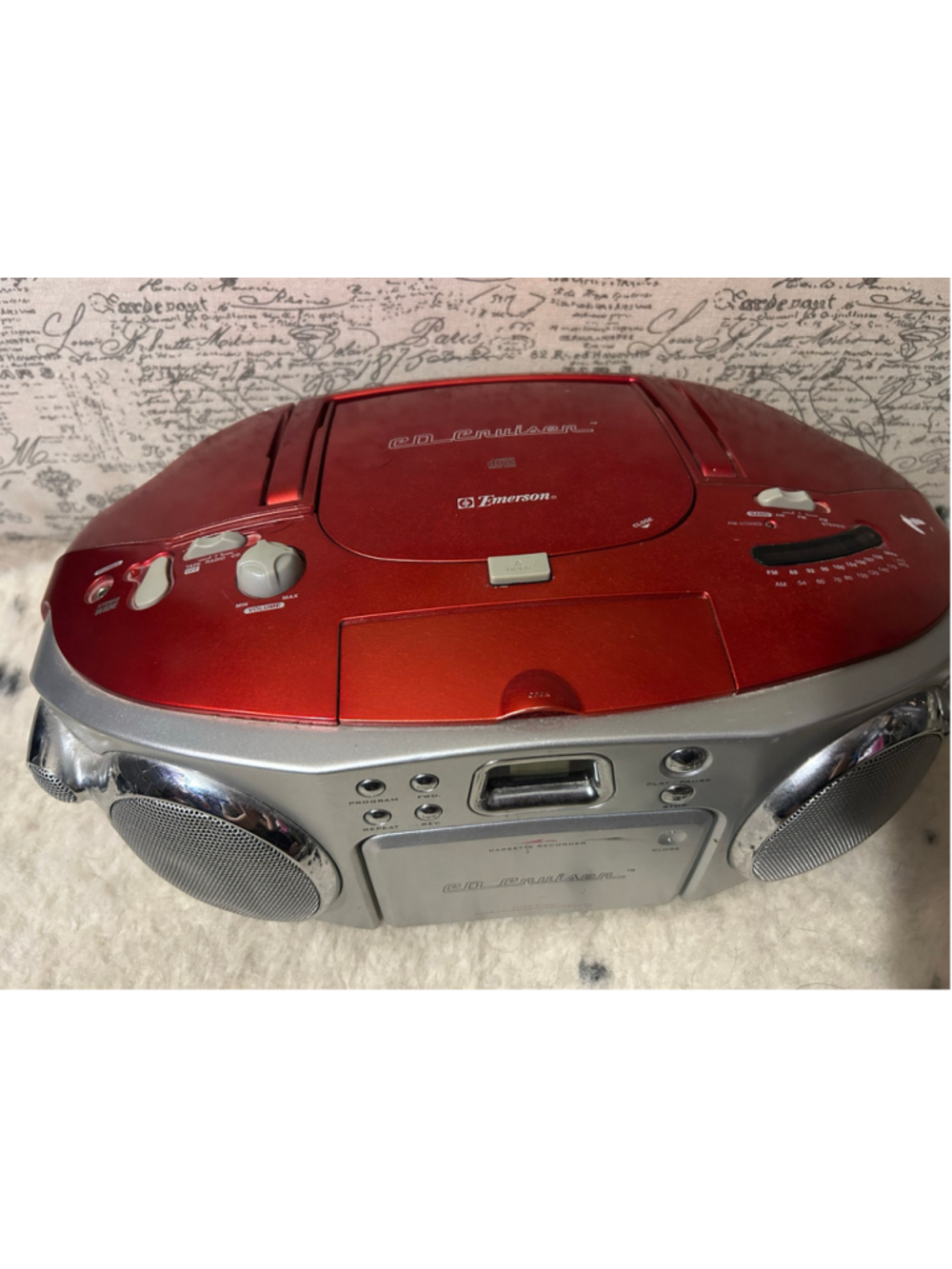 Emerson CD Cruiser Portable Boombox One Size Red and Silver